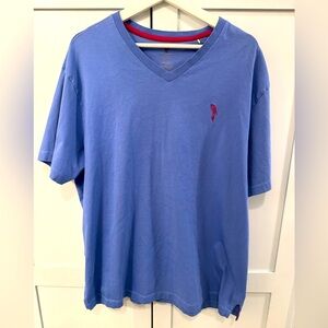 CARIBBEAN MENS SHIRT SIZE XL BEAUTIFUL BLUE WITH MAGENTA PINK ACCENTS